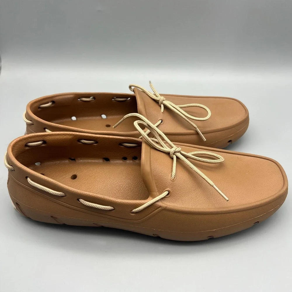 Tucket Footwear Boat Shoes Mens 12 Brown Rubber Waterproof Deck Loafers EUC